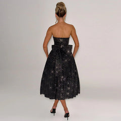 Summer Elegant Sweet And Spicy Solid Color Tube Top Off-shoulder Dress