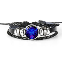12 Zodiac Constellation Bracelet Luminous Braided Design Bracelet For Men Women Kids