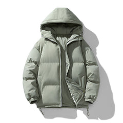 Men's Hoodie Coat Winter Fashion Solid ZIp-up Thickened Cotton-padded Jacket Casual Warm Outwear Top Clothing